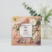 Hochzeitsempfang in Rosa Einladung (Stehend Vorderseite)