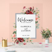 Hochzeitsempfang in Rosa Pfirsich und Korallen Acrylschild (Hochzeit)