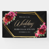 Hochzeitsempfang in Rot-Schwarz Banner (Horizontal)