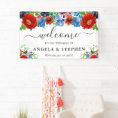 Hochzeitsempfang in Rot und Blau Banner (Insitu)