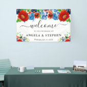 Hochzeitsempfang in Rot und Blau Banner (Messeveranstaltung)