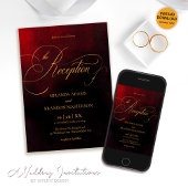 Hochzeitsempfang in Rot und Schwarz Einladung