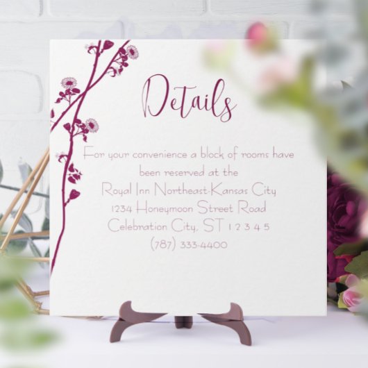 Hochzeitsempfang in Türkisblau Begleitkarte