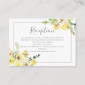 Hochzeitsempfang in zartem Gelbblütensommer Begleitkarte (Vorderseite)