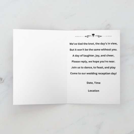 Hochzeitsempfang Karte (Innenseite)