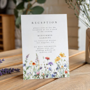 Hochzeitsempfang-Karten für Wildblumengarten Begleitkarte