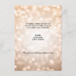 Hochzeitsempfang Kupferleuchten Glitzer Begleitkarte
