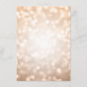 Hochzeitsempfang Kupferleuchten Glitzer Begleitkarte (Rückseite)