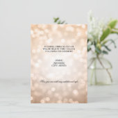 Hochzeitsempfang Kupferleuchten Glitzer Begleitkarte (Stehend Vorderseite)