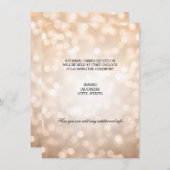 Hochzeitsempfang Kupferleuchten Glitzer Begleitkarte (Vorne/Hinten)