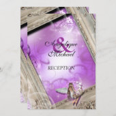 Hochzeitsempfang lila einladung (Vorne/Hinten)