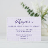 Hochzeitsempfang Lila Hearts Einladung (Stehend Vorderseite)