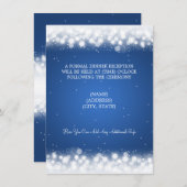 Hochzeitsempfang Magic Sparkle Blue Einladung (Vorne/Hinten)