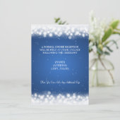 Hochzeitsempfang Magic Sparkle Blue Einladung (Stehend Vorderseite)