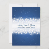 Hochzeitsempfang Magic Sparkle Blue Einladung (Rückseite)