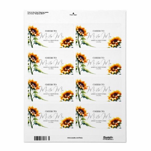 Hochzeitsempfang Mini Champagne Label Gefallen (Vorne)