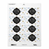 Hochzeitsempfang Mini Champagne Label Polka Dots (Vorne)