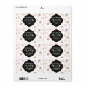 Hochzeitsempfang Mini Champagne Label Polka Dots (Vorne)