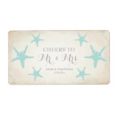 Hochzeitsempfang Mini Champagner Label Starfish (Vorne)