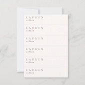 Hochzeitsempfang Mini Gast Visitenkarte 6 in 1 Ankündigung (Vorderseite)