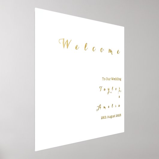 Hochzeitsempfang Minimal Real Gold Foil Foliendrucke (Ablage )