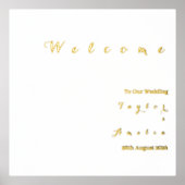 Hochzeitsempfang Minimal Real Gold Foil Foliendrucke (Vorderseite)