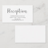 Hochzeitsempfang, minimales Design, Schwarzer Schr Begleitkarte (Vorne/Hinten)