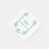 Hochzeitsempfang mit aquamarinen Glocken Serviette (Ecke)