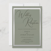 Hochzeitsempfang mit ausgeklügeltem Sage & Silver Einladung (Vorderseite)