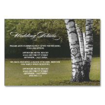 Hochzeitsempfang mit Birkenbaum + Hotelkarten