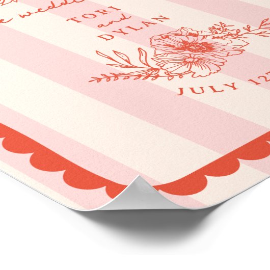 Hochzeitsempfang mit Blumenkalk Poster (Ecke)