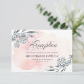 Hochzeitsempfang mit Blumenrot Einladung (Stehend Vorderseite)