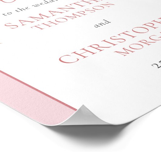 Hochzeitsempfang mit Blush-Pampas boho Poster (Ecke)