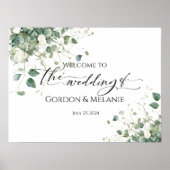 Hochzeitsempfang mit elegantem Aquarell Poster (Vorne)