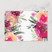 Hochzeitsempfang mit floralfarbenem Wasser Begleitkarte (Rückseite)