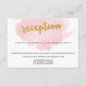 Hochzeitsempfang mit Gold und Blush Begleitkarte (Vorderseite)