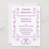 Hochzeitsempfang mit lila Glocken Einladung (Vorderseite)