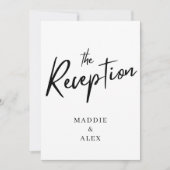 Hochzeitsempfang mit moderner Schrift Save The Date (Vorderseite)