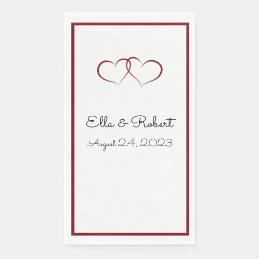 Hochzeitsempfang mit Monogramm Papier Napkins Serviette (Vorderseite)