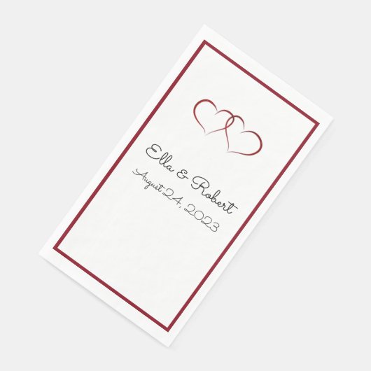 Hochzeitsempfang mit Monogramm Papier Napkins Serviette (Ecke)