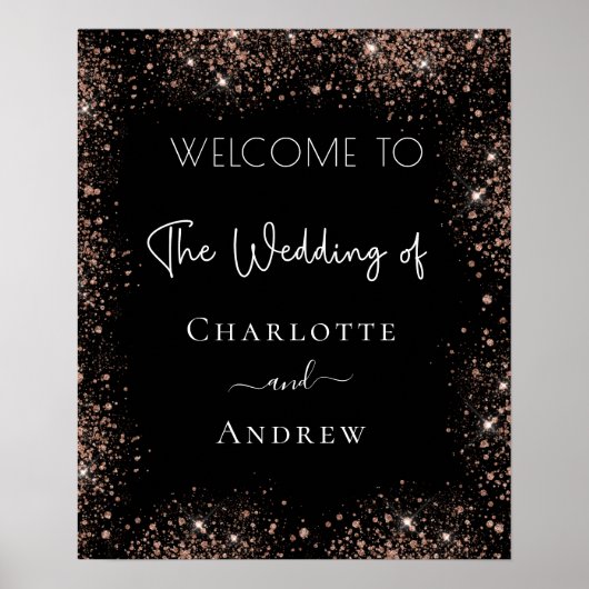 Hochzeitsempfang mit schwarzer Rose, Goldmedaille  Poster (Vorne)