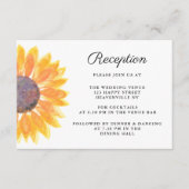 Hochzeitsempfang mit Sonnenblumen Begleitkarte (Vorderseite)