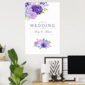 Hochzeitsempfang mit ultravioletter Wasserfarbe Poster (Heimbüro)