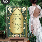 Hochzeitsempfang mit vergoldetem Glas Acrylschild