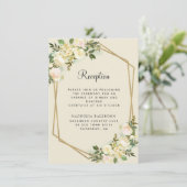 Hochzeitsempfang mit weißer Rose Begleitkarte (Stehend Vorderseite)