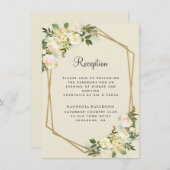 Hochzeitsempfang mit weißer Rose Begleitkarte (Vorne/Hinten)