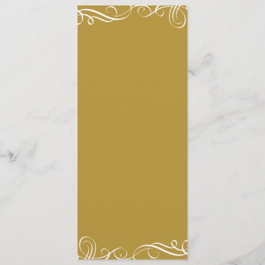 Hochzeitsempfang | Moderne Typografie (Gold) Menükarte (Rückseite)