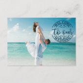Hochzeitsempfang Moderner Strand Begleitkarte (Vorderseite)