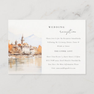 Hochzeitsempfang Montreux Schweiz Landschaft Begleitkarte