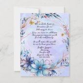 Hochzeitsempfang nach dem Party Mitteilungskarte (Rückseite)